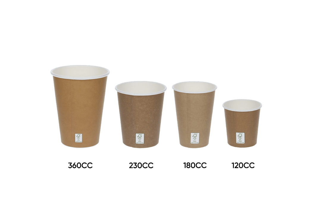 takeaware.nl Koffiebekers Kartonnen koffiebeker 230cc 8oz kraftlook