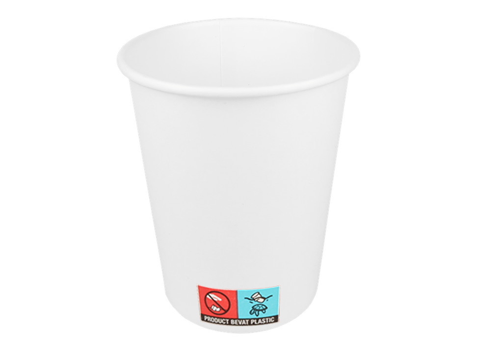 takeaware.nl Koffiebekers Kartonnen koffiebeker 230cc 8oz wit