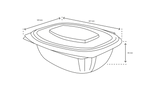 takeaware.nl Saladebakken en bowls Saladebakje met klapdeksel 1000 ml rPET