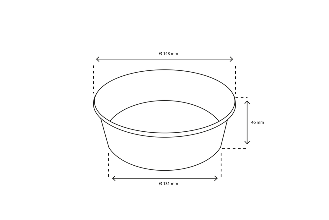 takeaware.nl Saladebakken en bowls Salade Poke Bowl 500ml 20oz Ø148mm wit