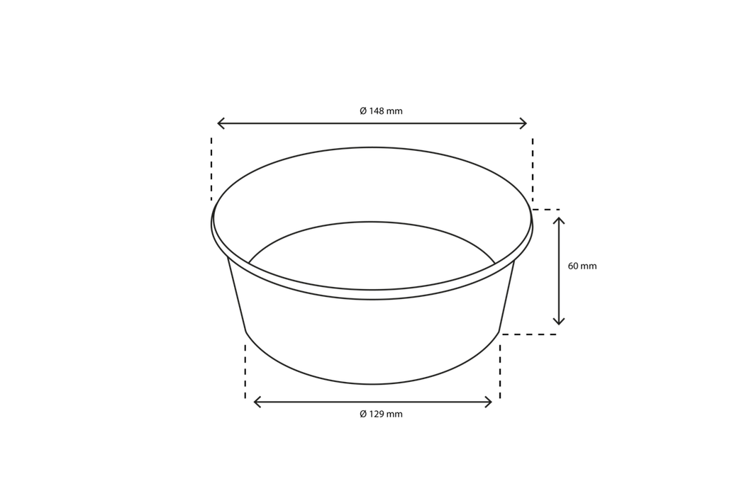 takeaware.nl Saladebakken en bowls Salade Poke Bowl 750ml 26oz Ø148mm kraft