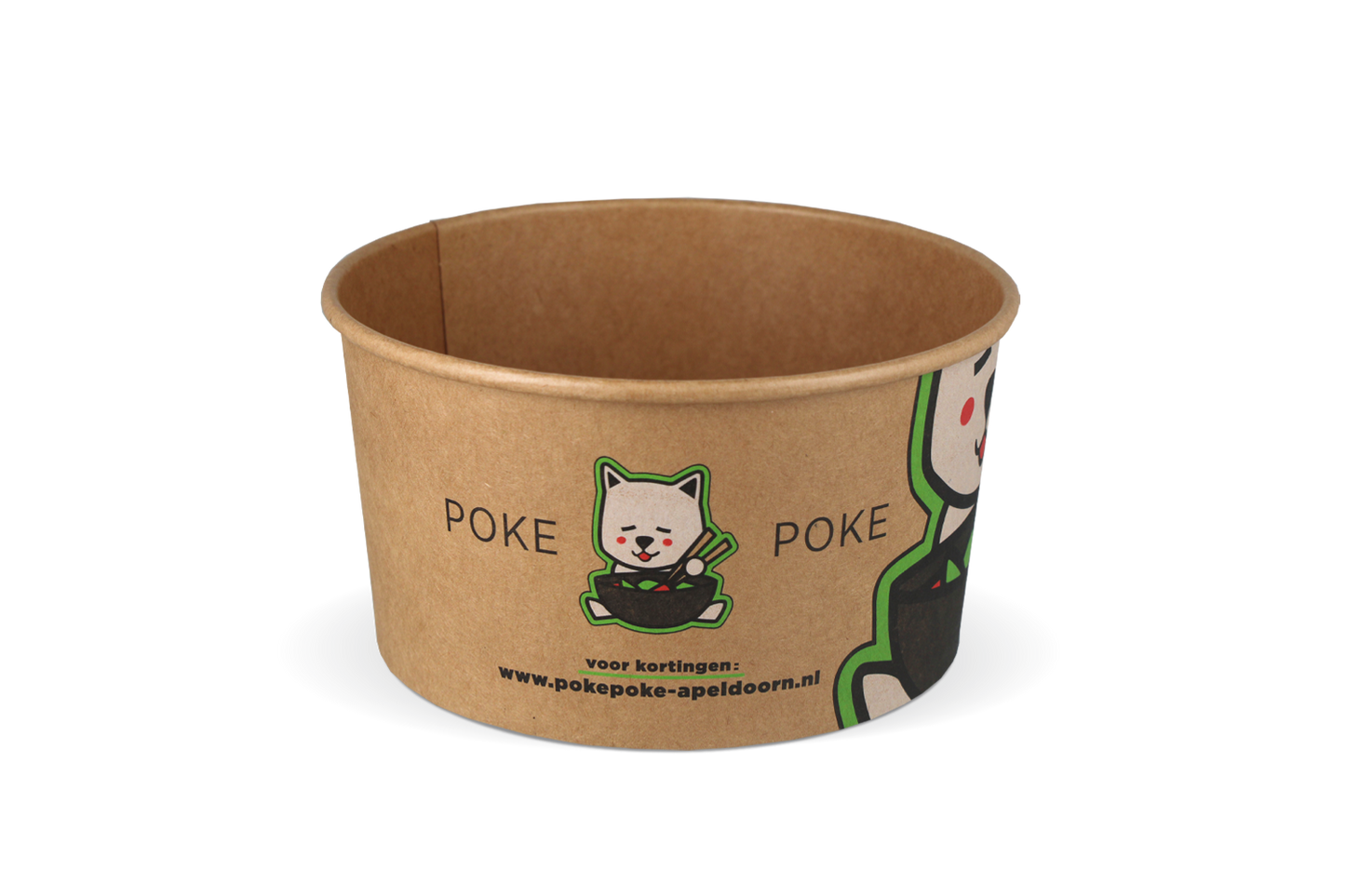 takeaware.nl Salade bowl 1000ml Ø148mm kraft - PokePoke custom