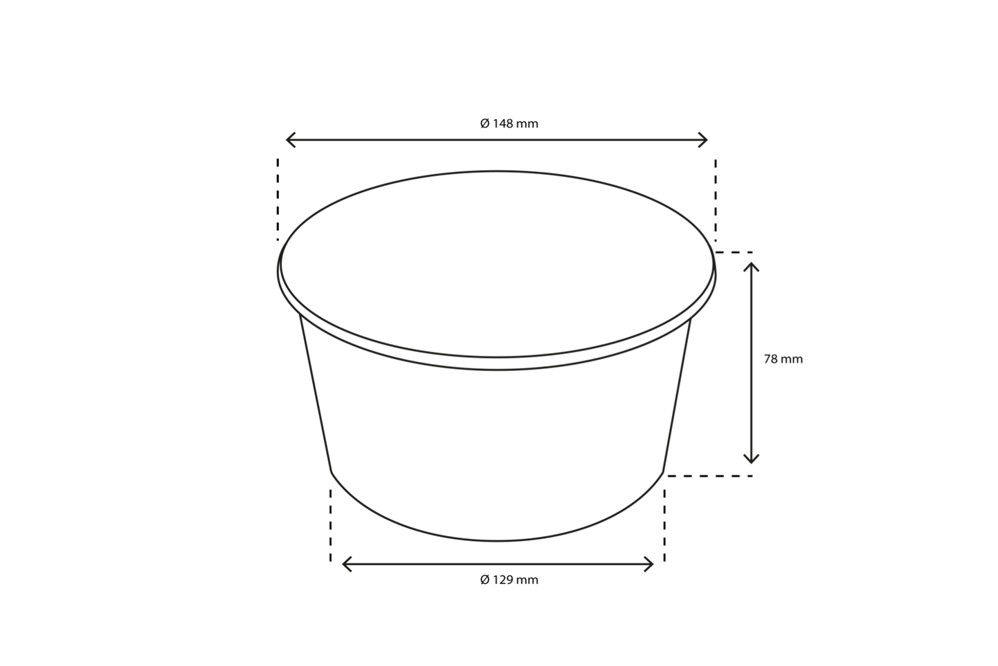 takeaware.nl Saladebakken en bowls Salade Poke Bowl 1000ml 32oz Ø148mm kraft