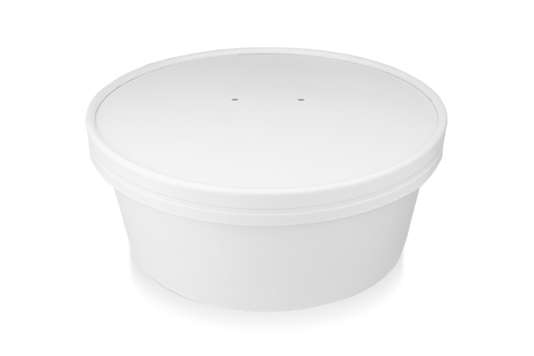 takeaware.nl Saladebakken en bowls Deksel Salade Poke Bowl 900-1100-1300ml Ø184mm wit BIO