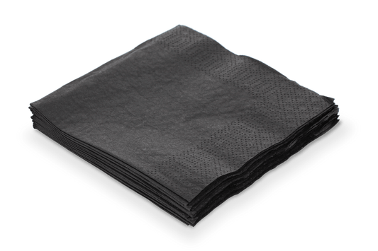 Napkin 2 ply 1/4 fold 40x40cm paper black BIO