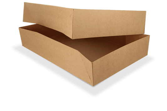Catering boxes kraft with oval window 56x38x8cm large BIO