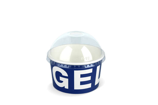 Lid ice cream cup dome with hole Ø92mm transparent