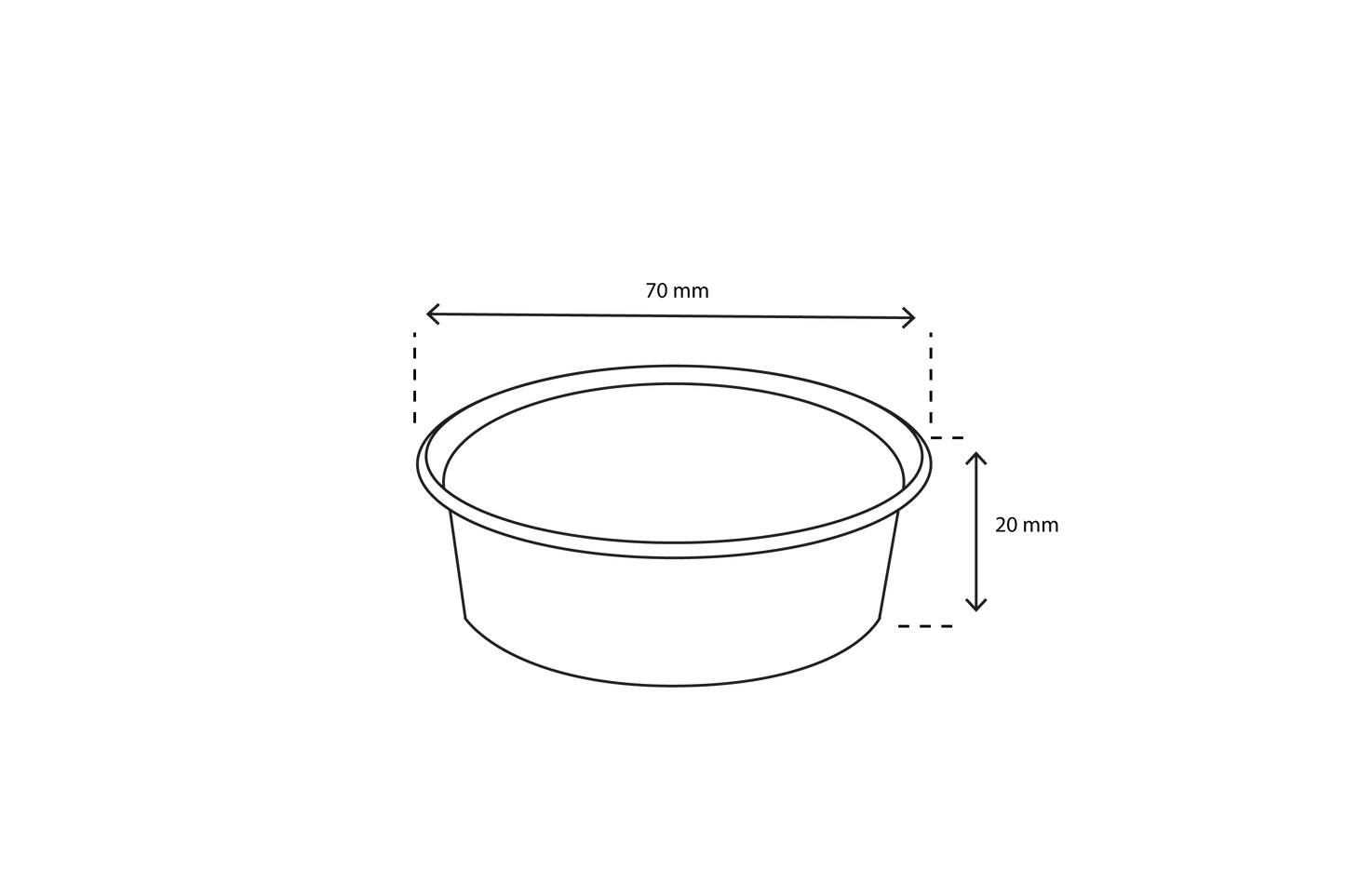 takeaware.nl Saus- en amusebakjes Rond bakje 50cc Ø70mm Transparant