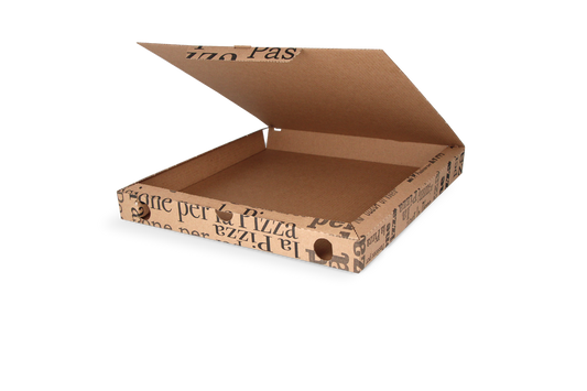 Pizza boxes Passione 26.5x26.5x3cm kraft brown BIO