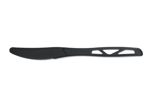 Reusable black knife 180mm CPLA BIO