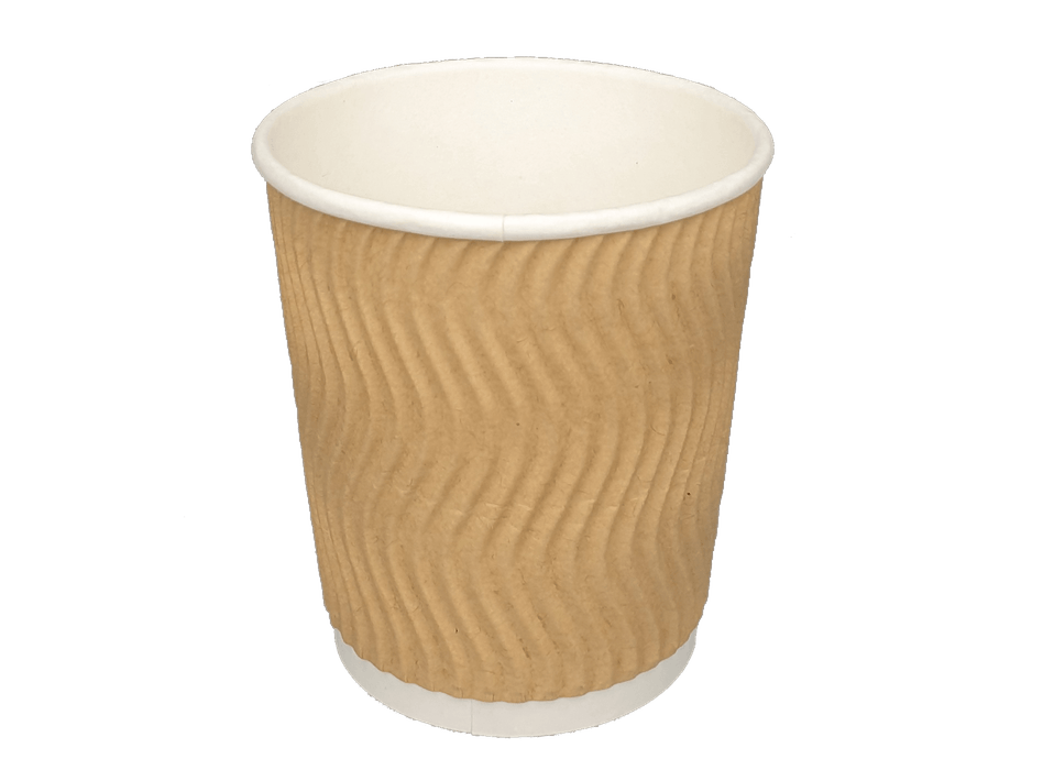 Kartonnen koffiebeker 230cc Ripple Kraft