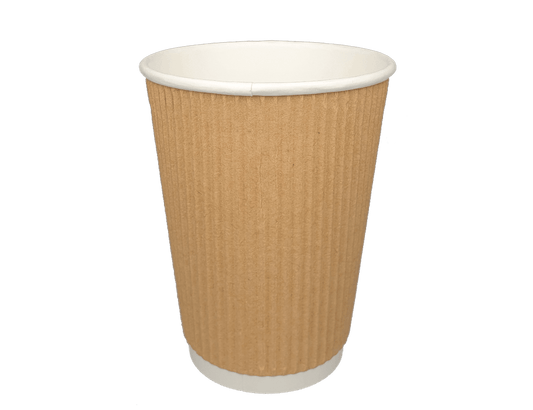 Kartonnen koffiebeker 360cc Ripple Kraft