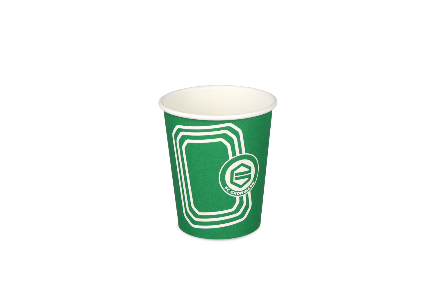 takeaware.nl Koffiebekers Koffiebeker 230cc/8oz Ø80mm karton - FC Groningen custom