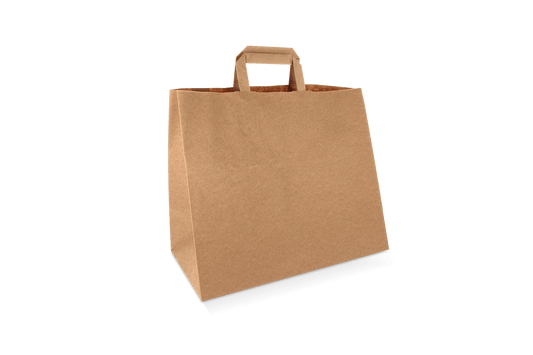 Paper carrier bags Large Brown 32+16x27cm recycled
