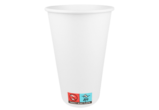 Coffee cup 450cc 16oz Ø90mm cardboard white