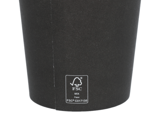 Coffee cup 230cc 8oz Ø80mm cardboard black FSC®Mix